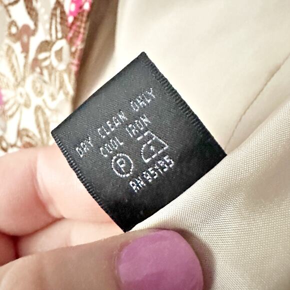 Lafayette 148 New York Tan Gold Metallic Pink Floral Short Blazer Women’s Size 6 - Picture 9 of 14